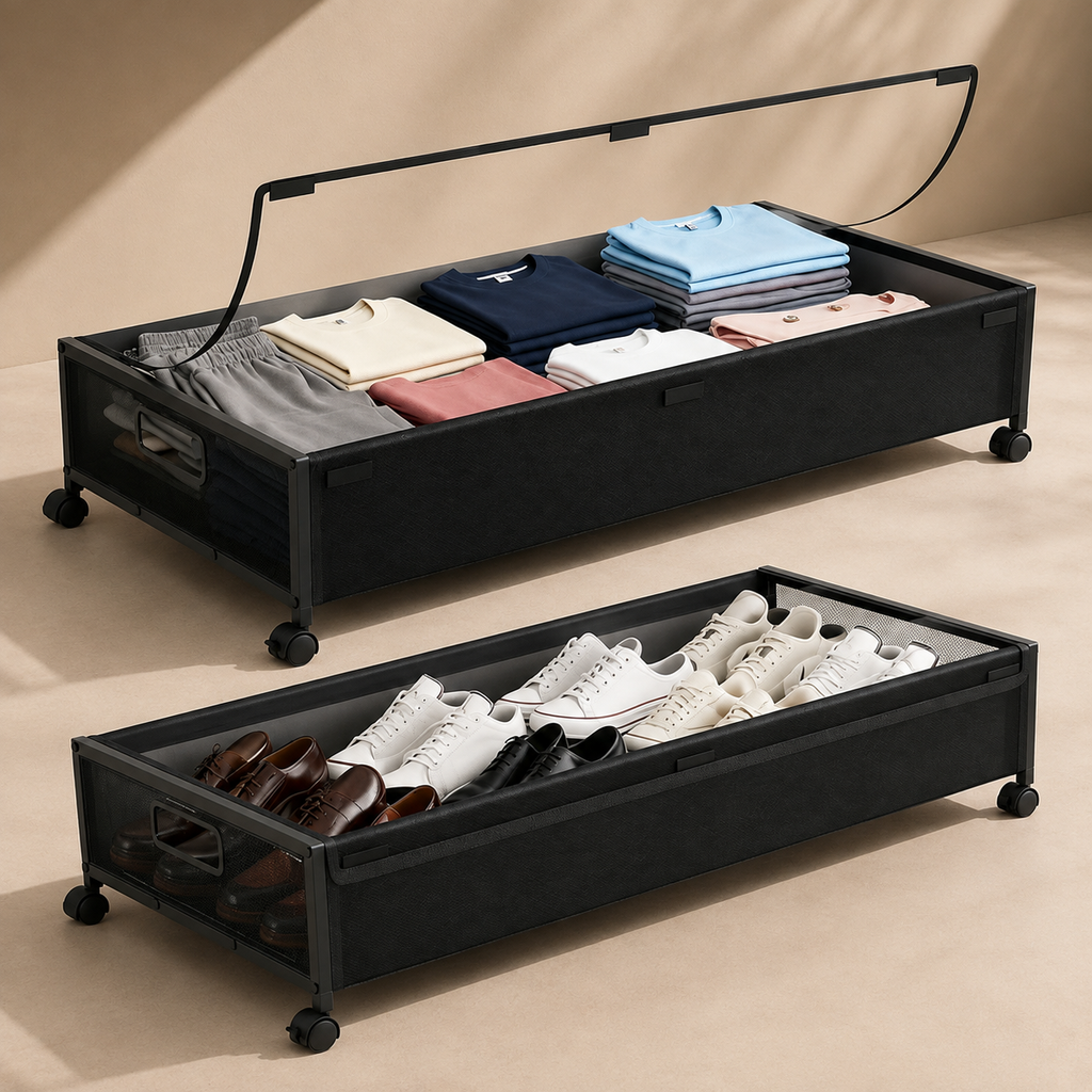Rolling Under-Bed Storage Bins – 2 Pack