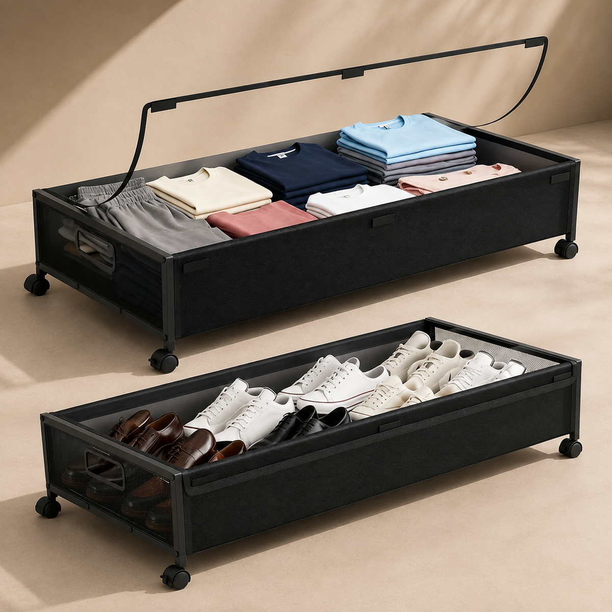 Rolling Under-Bed Storage Bins – 2 Pack