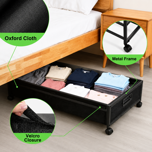 Rolling Under-Bed Storage Bins – 2 Pack