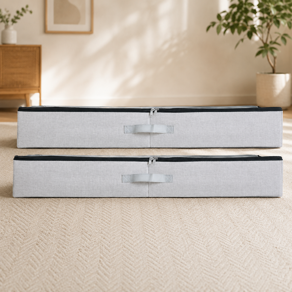 Low-Profile Under-Bed Storage Bins – 2 Pack
