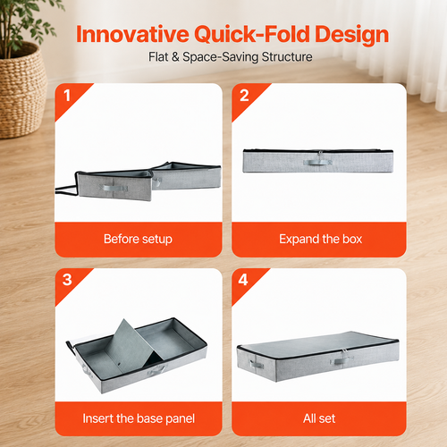 Low-Profile Under-Bed Storage Bins – 2 Pack