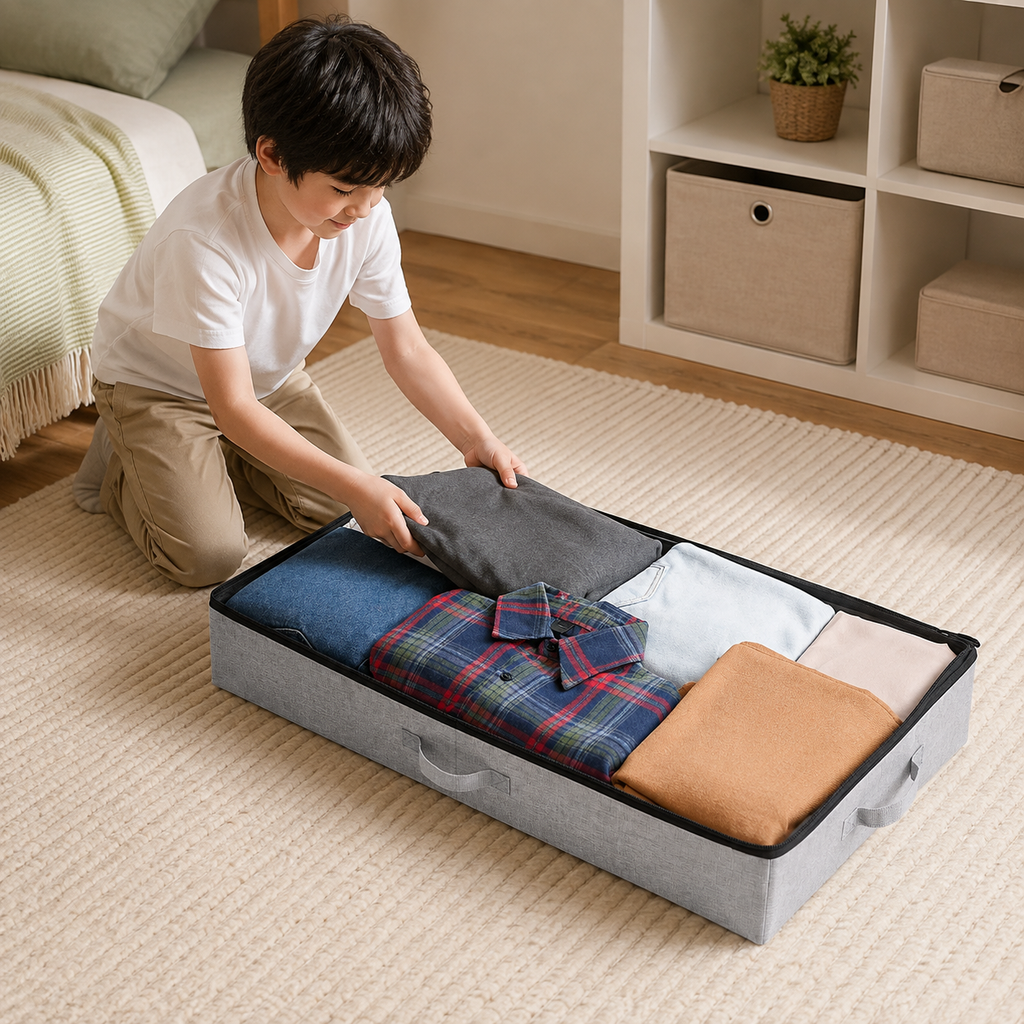 Low-Profile Under-Bed Storage Bins – 2 Pack