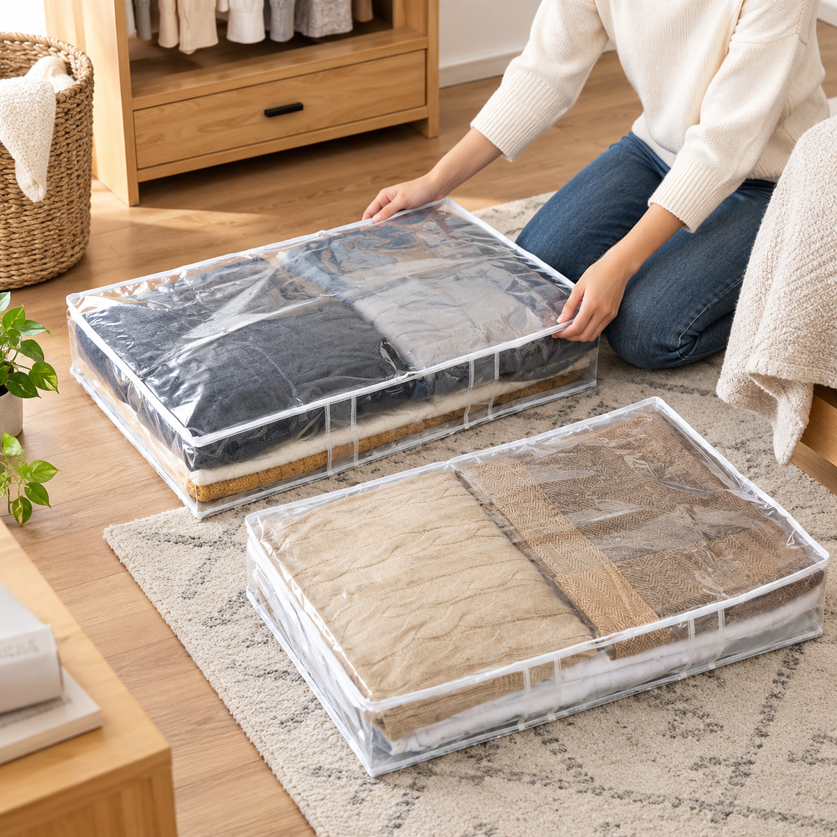 Clear Under-Bed Storage Bags – 2 Pack